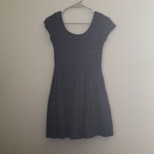 Navy Blue Babydoll Dress Midi